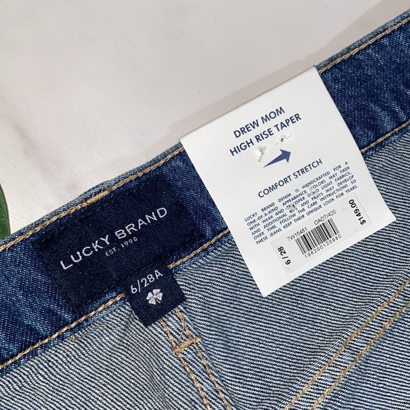 Lucky Brand High Rise Drew Mom Embroidered Butterflies - Picture 7 of 17